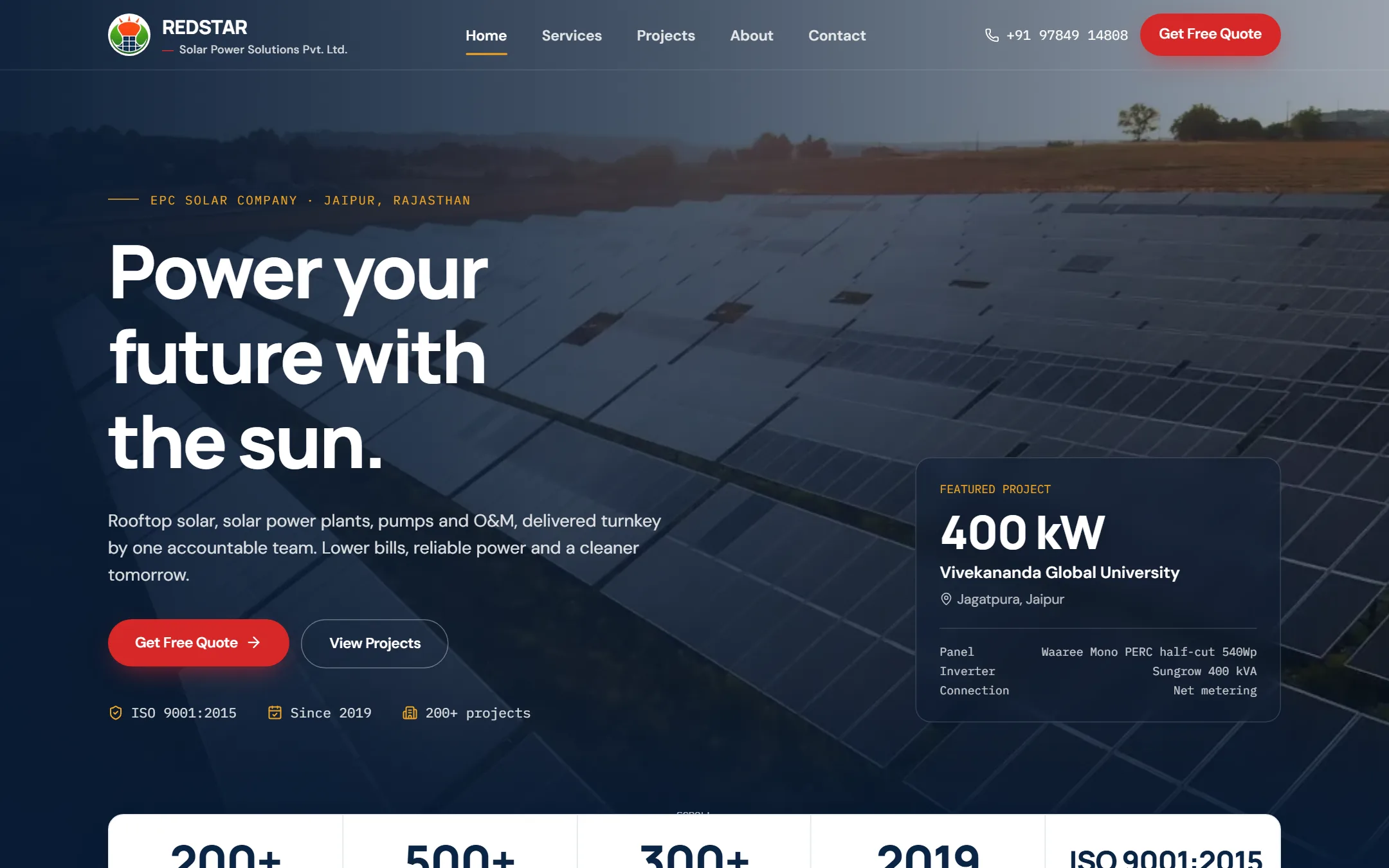 Screenshot of the Red Star Power website